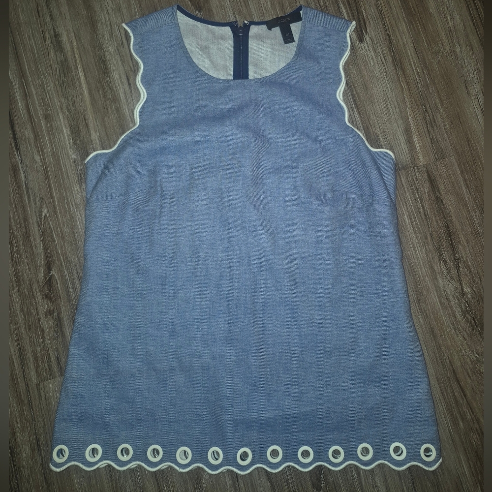 J. Crew Blue Top with White Accents
